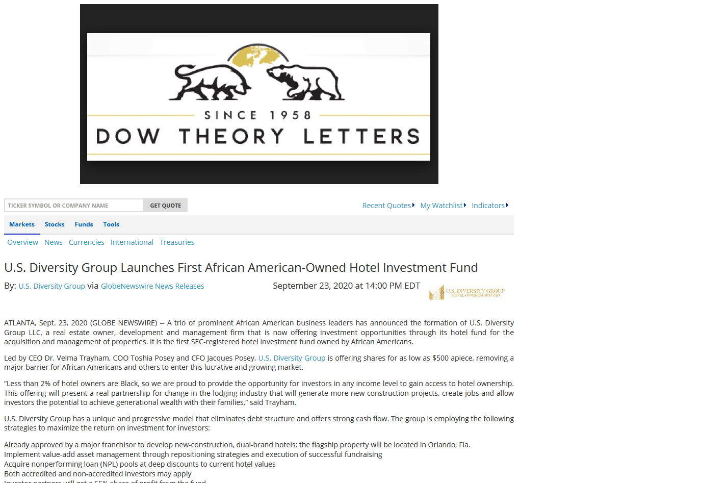 Dow Theory Letters